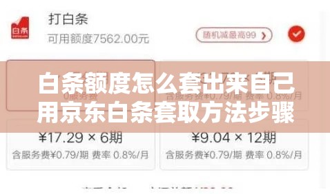 白条额度怎么套出来自己用京东白条套取方法步骤，京东白条购物额度怎么套出来