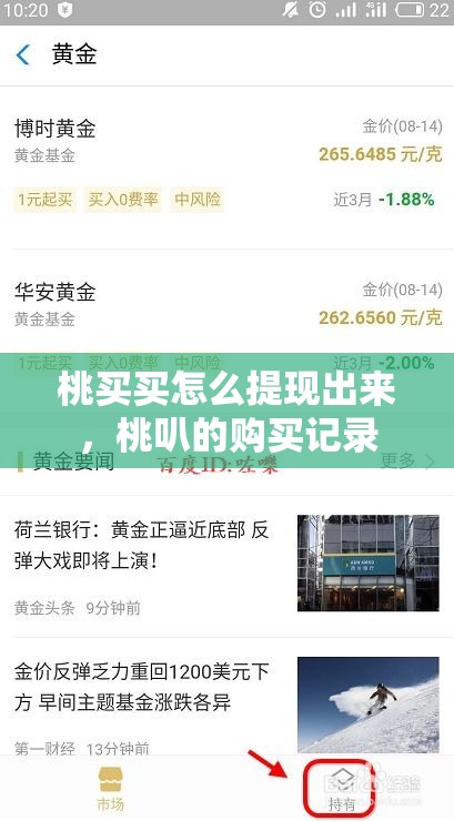 桃买买怎么提现出来，桃叭的购买记录