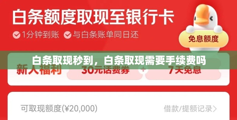 白条取现秒到，白条取现需要手续费吗
