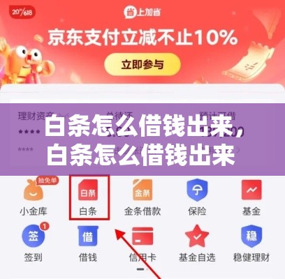 白条怎么借钱出来，白条怎么借钱出来 京东