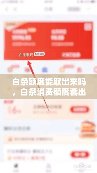 白条额度能取出来吗，白条消费额度套出来