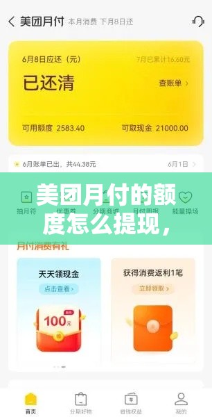 美团月付的额度怎么提现，美团月付购物额度怎么套出来